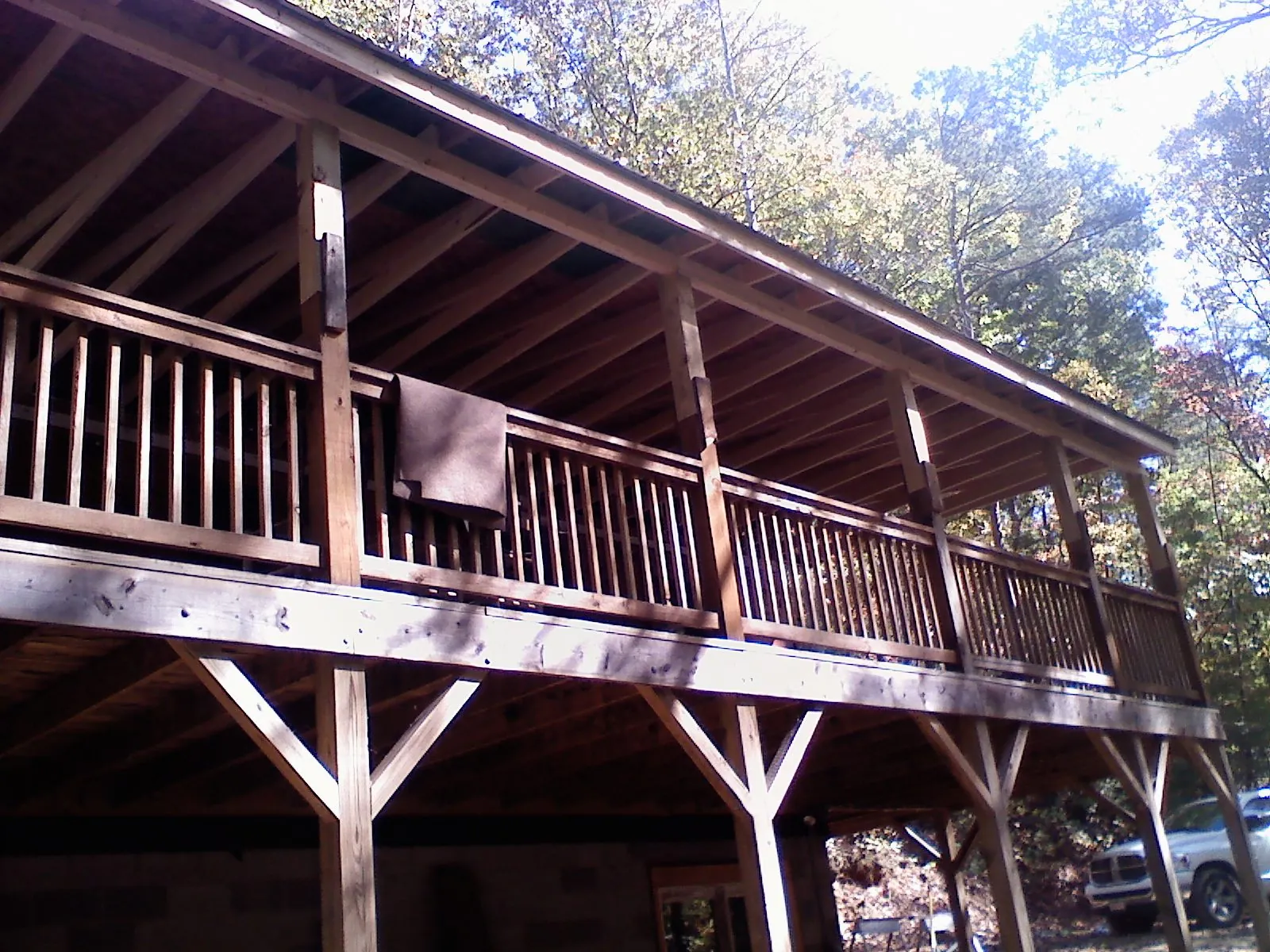 Timber framing under a new elevated porch and deck — Roof Leak Repair in Servia by Roofing Brothers